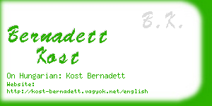 bernadett kost business card